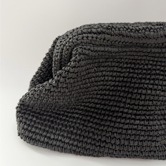 Cos Framed Structured Raffia Clutch In Black - Picture 2 of 6